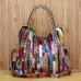 Women's Handbag Shoulder Bag Leather Cowhide Daily Tassel Vintage Screen Color