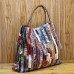 Women's Handbag Shoulder Bag Leather Cowhide Daily Tassel Vintage Screen Color