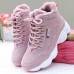 Women's Sneakers Boots Platform Sneakers Outdoor Daily Solid Color Booties Ankle Boots Winter Platform Wedge Heel Fashion Casual Preppy Running Faux Leather PU Lace-up Black White Pink