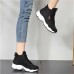 Women's Sneakers Boots Platform Sneakers Outdoor Daily Solid Color Booties Ankle Boots Winter Platform Wedge Heel Fashion Casual Preppy Running Faux Leather PU Lace-up Black White Pink