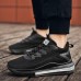 Men's Sneakers Flyknit Shoes Dad Shoes Running Sporty Casual Outdoor Daily Tissage Volant Breathable Lace-up Black White Dark Blue Color Block Summer