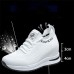 Women's Sneakers Flyknit Shoes Daily Indoor Solid Color Summer Hidden Heel Round Toe Fashion Sporty Casual Elastic Fabric Lace-up Black White Pink