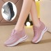 Women's Sneakers Flyknit Shoes Daily Indoor Solid Color Summer Hidden Heel Round Toe Fashion Sporty Casual Elastic Fabric Lace-up Black White Pink