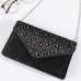 Women's Evening Bag Tri-fold Polyester Formal Wedding Party Crystal / Rhinestone Glitter Shine Silver Wine Black