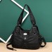 Women's Handbag Shoulder Bag Hobo Bag Boston Bag PU Leather Daily Holiday Zipper Large Capacity Waterproof Breathable Solid Color Black Brown