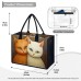 Women's Handbag Tote Boston Bag Polyester Shopping Daily Travel Print Large Capacity Foldable Lightweight Cat Earth Yellow Khaki Dark Blue