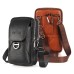 Men's Crossbody Bag Shoulder Bag Mobile Phone Bag Belt Bag Cowhide Outdoor Daily Buckle Zipper Large Capacity Waterproof Lightweight Solid Color Light Brown Dark Brown Black