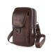 Men's Crossbody Bag Shoulder Bag Mobile Phone Bag Belt Bag Cowhide Outdoor Daily Buckle Zipper Large Capacity Waterproof Lightweight Solid Color Light Brown Dark Brown Black