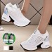 Women's Sneakers Flyknit Shoes Comfort Shoes Daily Indoor Walking Solid Color Summer Sequin Hidden Heel Round Toe Fashion Sporty Casual Elastic Fabric Lace-up Black White