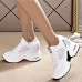 Women's Sneakers Flyknit Shoes Comfort Shoes Daily Indoor Walking Solid Color Summer Sequin Hidden Heel Round Toe Fashion Sporty Casual Elastic Fabric Lace-up Black White