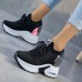 Women's Sneakers Flyknit Shoes Comfort Shoes Daily Indoor Walking Solid Color Summer Sequin Hidden Heel Round Toe Fashion Sporty Casual Elastic Fabric Lace-up Black White