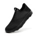 Men's Sneakers Loafers & Slip-Ons Plus Size Flyknit Shoes Walking Casual Daily Leather Comfortable Booties / Ankle Boots Loafer Black White Spring Fall