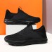 Men's Sneakers Loafers & Slip-Ons Plus Size Flyknit Shoes Walking Casual Daily Leather Comfortable Booties / Ankle Boots Loafer Black White Spring Fall