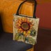 Women's Tote Shoulder Bag Canvas Tote Bag Polyester Shopping Daily Holiday Print Large Capacity Foldable Lightweight Sunflower Light Yellow Earth Yellow Yellow