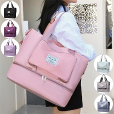 Women's Tote Travel Bag Top Handle Bag Gym Bag Oxford Cloth Shopping Daily Holiday Zipper Tiered Large Capacity Solid Color Black Pink Blue