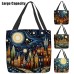 Women's Tote Shoulder Bag Canvas Tote Bag Polyester Shopping Holiday Print Large Capacity Foldable Lightweight Geometric 3D Folk