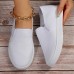 Women's Slip-Ons Canvas Shoes White Shoes Slip-on Sneakers Comfort Shoes Outdoor Daily Solid Color Summer Flat Heel Round Toe Casual Comfort Minimalism Canvas Loafer Black White Dark Blue