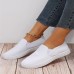 Women's Slip-Ons Canvas Shoes White Shoes Slip-on Sneakers Comfort Shoes Outdoor Daily Solid Color Summer Flat Heel Round Toe Casual Comfort Minimalism Canvas Loafer Black White Dark Blue