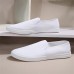 Women's Slip-Ons Canvas Shoes White Shoes Slip-on Sneakers Comfort Shoes Outdoor Daily Solid Color Summer Flat Heel Round Toe Casual Comfort Minimalism Canvas Loafer Black White Dark Blue