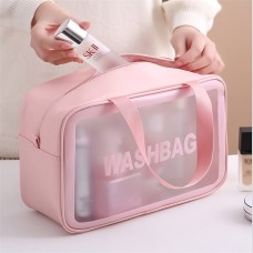 Men's Women's Handbag Makeup Bag Cosmetic Bag PVC PU Leather Holiday Beach Travel Zipper Large Capacity Waterproof Breathable Letter Black White Pink