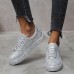 Women's Sneakers Bling Bling Shoes Fantasy Shoes Sparkling Shoes Outdoor Daily Sequin Flat Heel Round Toe Fashion Sporty Casual Glitter PU Lace-up Silver Black Pink