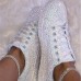 Women's Sneakers Bling Bling Shoes Fantasy Shoes Sparkling Shoes Outdoor Daily Sequin Flat Heel Round Toe Fashion Sporty Casual Glitter PU Lace-up Silver Black Pink