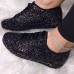 Women's Sneakers Bling Bling Shoes Fantasy Shoes Sparkling Shoes Outdoor Daily Sequin Flat Heel Round Toe Fashion Sporty Casual Glitter PU Lace-up Silver Black Pink