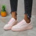 Women's Sneakers Bling Bling Shoes Fantasy Shoes Sparkling Shoes Outdoor Daily Sequin Flat Heel Round Toe Fashion Sporty Casual Glitter PU Lace-up Silver Black Pink