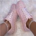 Women's Sneakers Bling Bling Shoes Fantasy Shoes Sparkling Shoes Outdoor Daily Sequin Flat Heel Round Toe Fashion Sporty Casual Glitter PU Lace-up Silver Black Pink