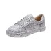 Women's Sneakers Bling Bling Shoes Fantasy Shoes Sparkling Shoes Outdoor Daily Sequin Flat Heel Round Toe Fashion Sporty Casual Glitter PU Lace-up Silver Black Pink