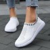 Women's Sneakers Plus Size Flyknit Shoes Christmas Xmas Daily Flat Heel Round Toe Sporty Casual Minimalism Running Walking Mesh Loafer Black White Red