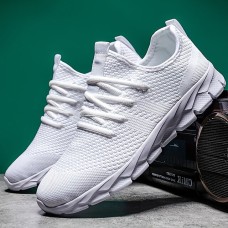 Men's Casual Shoes Sporty Look White Shoes Running Sporty Daily Mesh Breathable Height Increasing Comfortable Lace-up White Summer Spring Fall