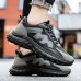 Men's Sneakers Flyknit Shoes Running Casual Daily Tissage Volant Breathable Lace-up Black Gray Summer Spring