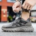 Men's Sneakers Flyknit Shoes Running Casual Daily Tissage Volant Breathable Lace-up Black Gray Summer Spring