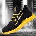 Men's Sneakers Sporty Look Flyknit Shoes Running Walking Sporty Casual Outdoor Daily Mesh Breathable Comfortable Slip Resistant Lace-up Black Yellow Red Color Block Summer Spring