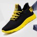 Men's Sneakers Sporty Look Flyknit Shoes Running Walking Sporty Casual Outdoor Daily Mesh Breathable Comfortable Slip Resistant Lace-up Black Yellow Red Color Block Summer Spring