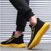 Men's Sneakers Sporty Look Flyknit Shoes Running Walking Sporty Casual Outdoor Daily Mesh Breathable Comfortable Slip Resistant Lace-up Black Yellow Red Color Block Summer Spring