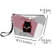 Women's Makeup Bag Pen Bag Wristlet Cosmetic Bag PU Leather Daily Holiday Travel Print Large Capacity Lightweight Durable Geometric Cat Yellow Pink Blue