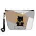 Women's Makeup Bag Pen Bag Wristlet Cosmetic Bag PU Leather Daily Holiday Travel Print Large Capacity Lightweight Durable Geometric Cat Yellow Pink Blue