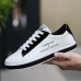 Men's Sneakers Comfort Loafers Walking Vintage Casual Outdoor Daily PU Warm Height Increasing Comfortable Lace-up Black / White White / Green White Red Winter