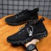 Men's Sneakers Casual Shoes Sporty Look Running Hiking Sporty Casual Athletic Daily Faux Leather Elastic Band Black Brown Grey Summer Spring