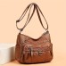 Women's Crossbody Bag Shoulder Bag Hobo Bag PU Leather Outdoor Daily Holiday Buttons Zipper Large Capacity Waterproof Lightweight Solid Color Black Red Brown