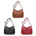 Women's Crossbody Bag Shoulder Bag Hobo Bag PU Leather Outdoor Daily Holiday Buttons Zipper Large Capacity Waterproof Lightweight Solid Color Black Red Brown