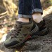 Men's Sneakers Hiking Boots Hiking Casual Athletic PU Comfortable Lace-up Green Khaki Gray Winter