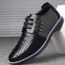 Men's Shoes Sneakers Oxfords Derby Shoes Leather Shoes Dress Shoes Dress Loafers Walking Casual Chinoiserie British Daily Party & Evening Leather Cowhide Warm Booties / Ankle Boots Lace-up Black Blue