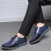 Men's Shoes Sneakers Oxfords Derby Shoes Leather Shoes Dress Shoes Dress Loafers Walking Casual Chinoiserie British Daily Party & Evening Leather Cowhide Warm Booties / Ankle Boots Lace-up Black Blue