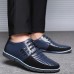 Men's Shoes Sneakers Oxfords Derby Shoes Leather Shoes Dress Shoes Dress Loafers Walking Casual Chinoiserie British Daily Party & Evening Leather Cowhide Warm Booties / Ankle Boots Lace-up Black Blue