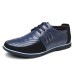 Men's Shoes Sneakers Oxfords Derby Shoes Leather Shoes Dress Shoes Dress Loafers Walking Casual Chinoiserie British Daily Party & Evening Leather Cowhide Warm Booties / Ankle Boots Lace-up Black Blue