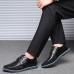 Men's Shoes Sneakers Oxfords Derby Shoes Leather Shoes Dress Shoes Dress Loafers Walking Casual Chinoiserie British Daily Party & Evening Leather Cowhide Warm Booties / Ankle Boots Lace-up Black Blue