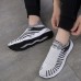 Men's Sneakers Plus Size Flyknit Shoes Walking Casual Daily Knit Comfortable Booties / Ankle Boots Loafer Black Gray Spring Fall